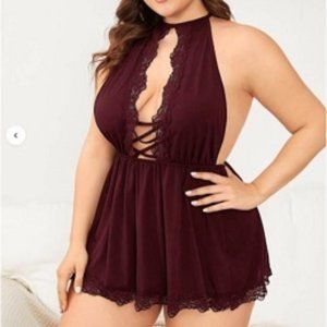 Lace Criss Cross One Piece